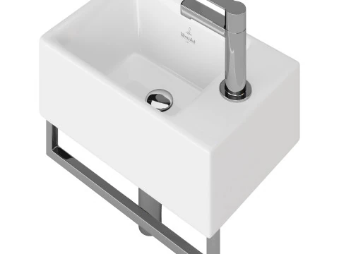 Villeroy Boch Memento Basin and Towel Rail Bundle 3D Model