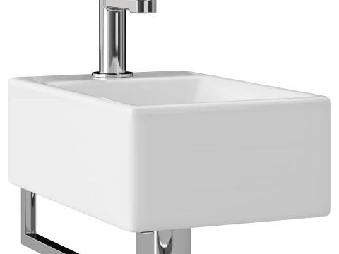 Villeroy Boch Memento Basin and Towel Rail Bundle 3D Model