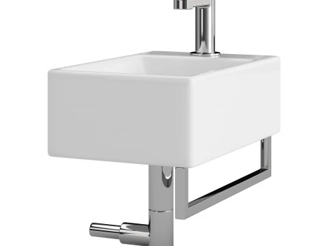 Villeroy Boch Memento Basin and Towel Rail Bundle 3D Model