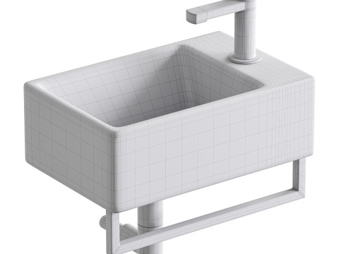 Villeroy Boch Memento Basin and Towel Rail Bundle Modello 3D