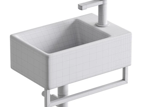 Villeroy Boch Memento Basin and Towel Rail Bundle 3D Model
