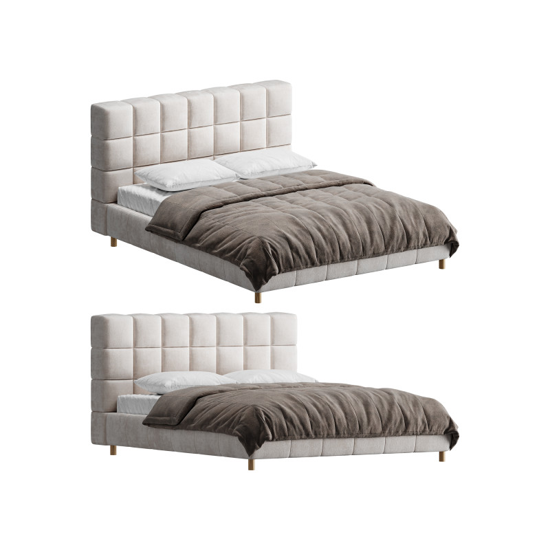 White-velvet-minimalist-bed Modelo 3D .c4d .max .obj .3ds .fbx .stl .blend 