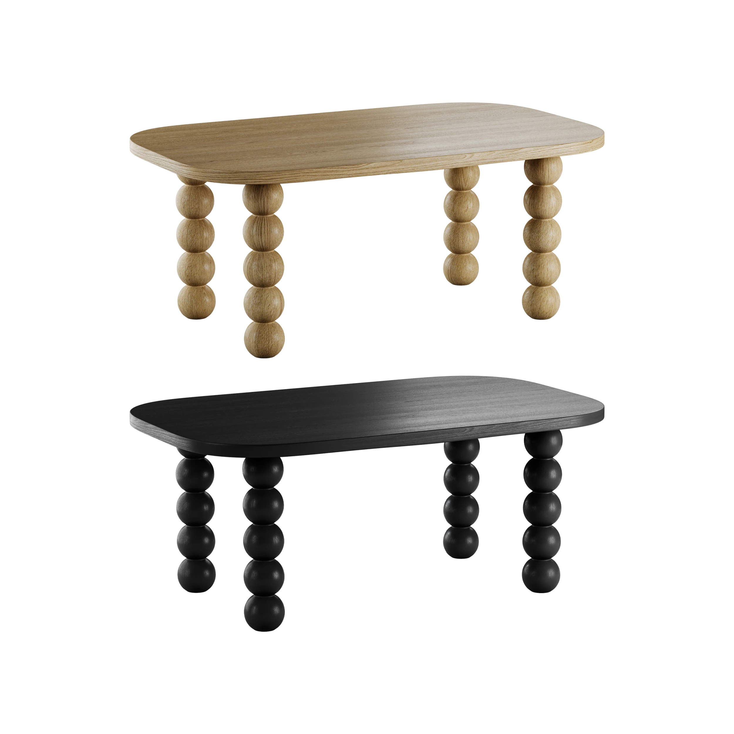 Wooden minimalist rectangular large coffee table 3D Model .c4d .max .obj .3ds .fbx .stl .blend