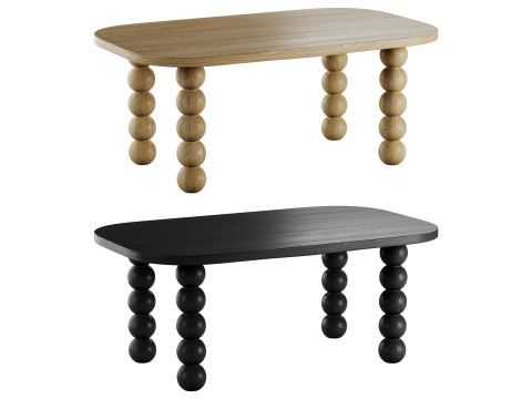 Wooden minimalist rectangular large coffee table 3D Model