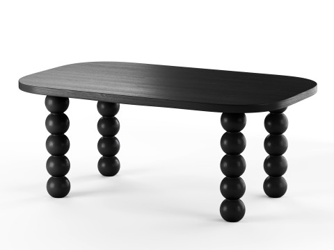 Wooden minimalist rectangular large coffee table Model 3D