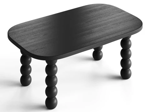 Wooden minimalist rectangular large coffee table 3D Model