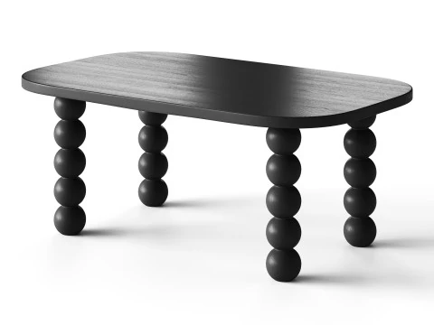 Wooden minimalist rectangular large coffee table 3D Model
