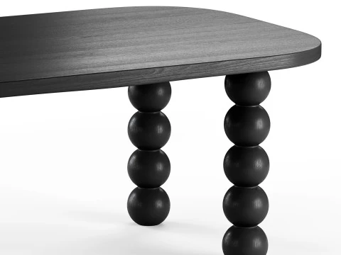 Wooden minimalist rectangular large coffee table 3D Model