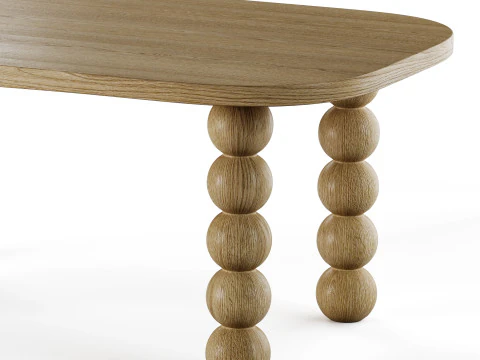 Wooden minimalist rectangular large coffee table 3D Model