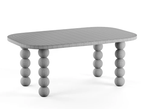 Wooden minimalist rectangular large coffee table 3D Model