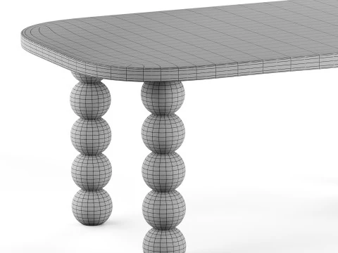 Wooden minimalist rectangular large coffee table 3D Model