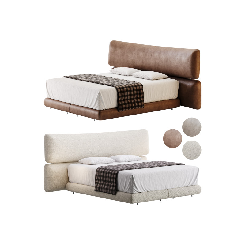 YUNA BED By Flou 3Dモデル .c4d .max .obj .3ds .fbx .stl .blend 