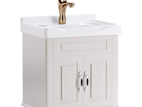 Adeline Large Wall Mounted Cabinet Vanity Bathroom Sink 3D Model