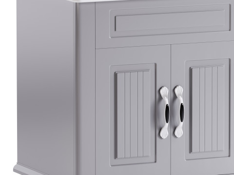 Adeline Large Wall Mounted Cabinet Vanity Bathroom Sink Modelo 3D