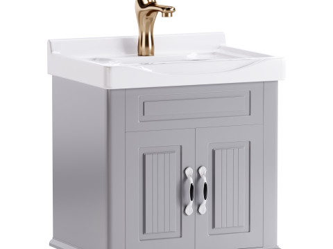 Adeline Large Wall Mounted Cabinet Vanity Bathroom Sink Modelo 3D