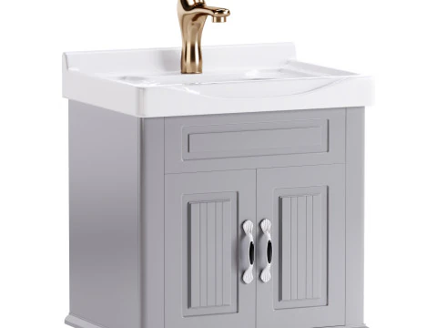 Adeline Large Wall Mounted Cabinet Vanity Bathroom Sink 3D Model