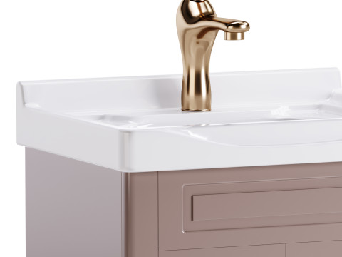 Adeline Large Wall Mounted Cabinet Vanity Bathroom Sink Modelo 3D