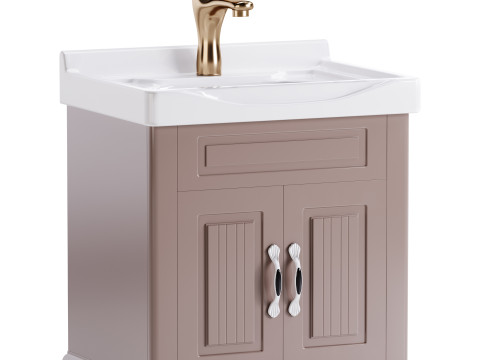 Adeline Large Wall Mounted Cabinet Vanity Bathroom Sink Modelo 3D