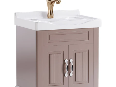 Adeline Large Wall Mounted Cabinet Vanity Bathroom Sink 3D Model