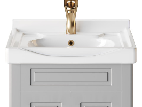 Adeline Large Wall Mounted Cabinet Vanity Bathroom Sink Modelo 3D