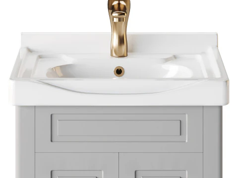 Adeline Large Wall Mounted Cabinet Vanity Bathroom Sink 3D Model