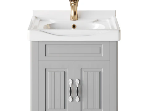 Adeline Large Wall Mounted Cabinet Vanity Bathroom Sink 3D Model
