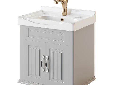 Adeline Large Wall Mounted Cabinet Vanity Bathroom Sink 3D Model