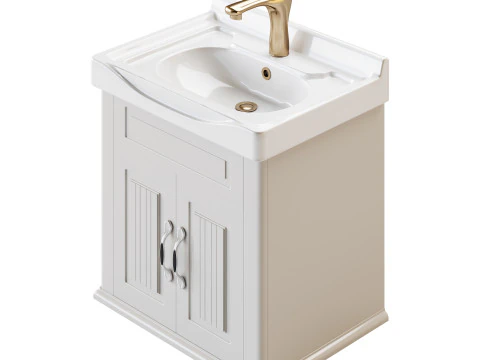 Adeline Large Wall Mounted Cabinet Vanity Bathroom Sink 3D Model