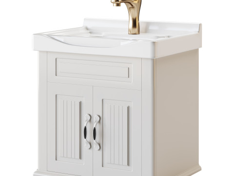 Adeline Large Wall Mounted Cabinet Vanity Bathroom Sink Modelo 3D