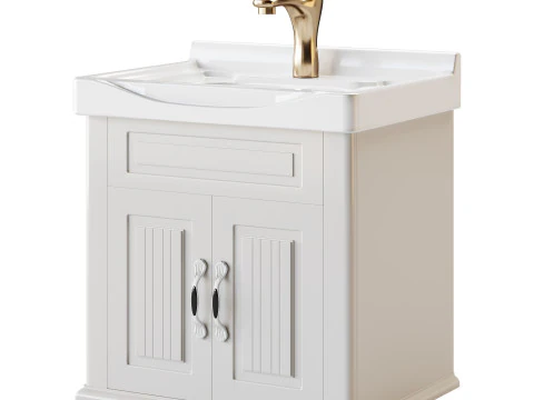 Adeline Large Wall Mounted Cabinet Vanity Bathroom Sink 3D Model