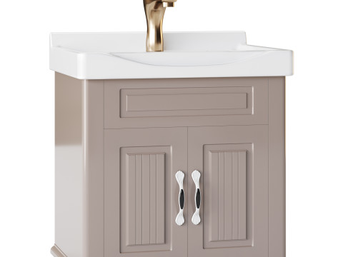 Adeline Large Wall Mounted Cabinet Vanity Bathroom Sink Modelo 3D