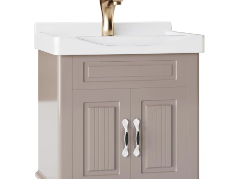 Adeline Large Wall Mounted Cabinet Vanity Bathroom Sink 3D Model
