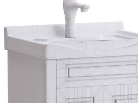 Adeline Large Wall Mounted Cabinet Vanity Bathroom Sink 3D Model
