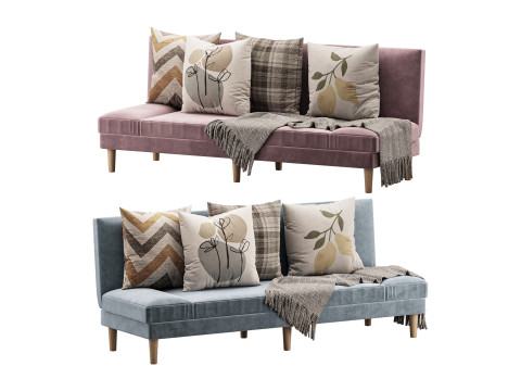 Armless Foldable Convertible Sofa 3Dモデル