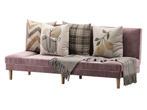 Armless Foldable Convertible Sofa Modelo 3D