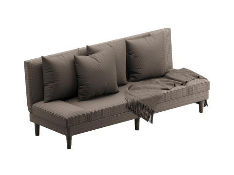 Armless Foldable Convertible Sofa Modelo 3D