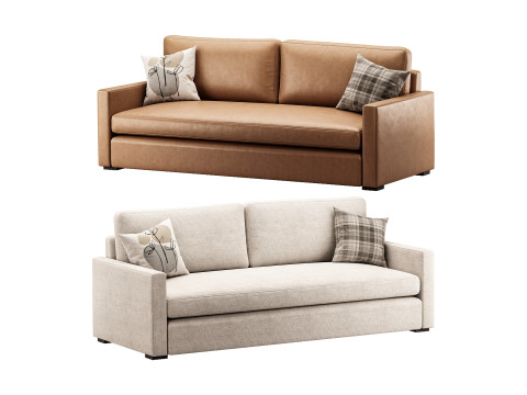 Benjara 86 Inch Fabric Upholstered Sofa 3D Model
