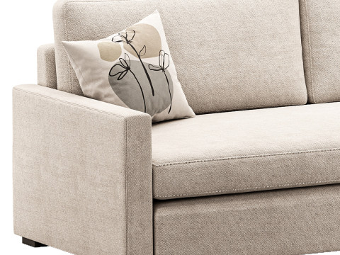 Benjara 86 Inch Fabric Upholstered Sofa 3Dモデル