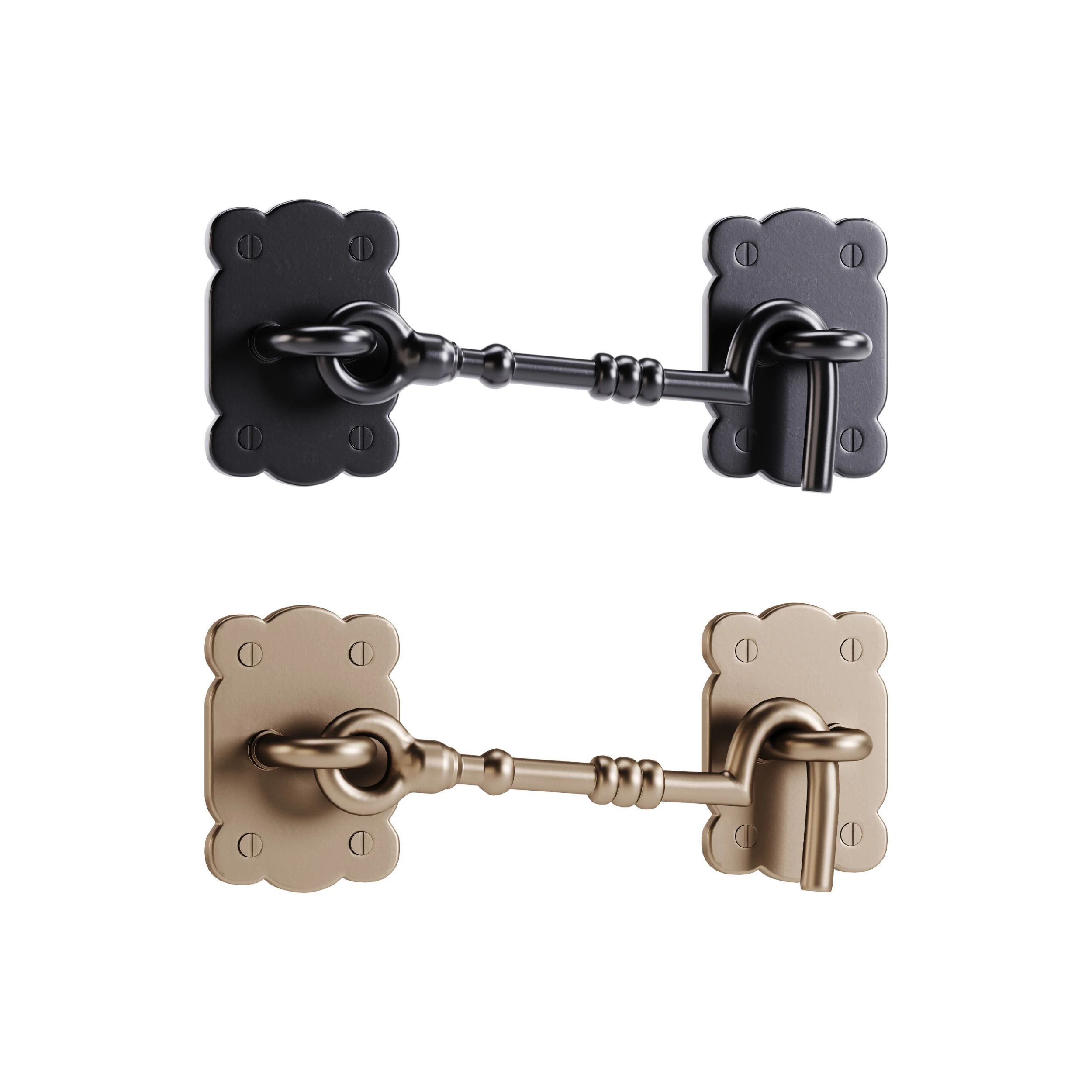 Black Door Latch Lock 3D Model .c4d .max .obj .3ds .fbx .stl .blend 
