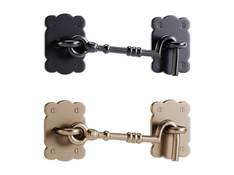 Black Door Latch Lock 3D Model