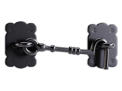 Black Door Latch Lock 3D Model