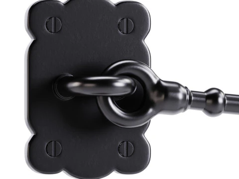 Black Door Latch Lock 3D Model