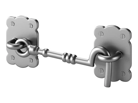 Black Door Latch Lock 3D Model