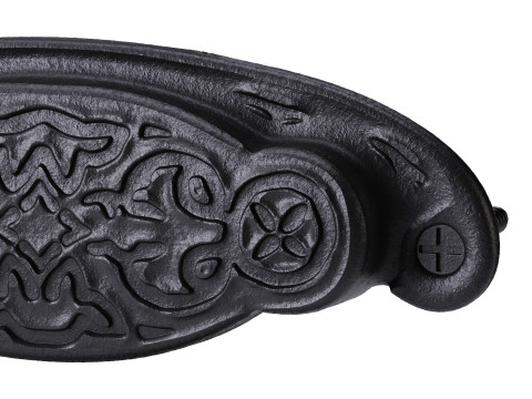Black Floral Cabinet Drawer Cup Bin Pull Wrought Iron 3D-Modell