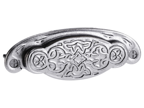 Black Floral Cabinet Drawer Cup Bin Pull Wrought Iron 3D-Modell