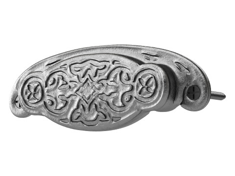 Black Floral Cabinet Drawer Cup Bin Pull Wrought Iron 3D-Modell