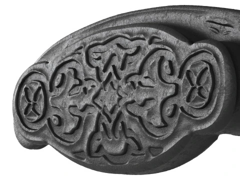 Black Floral Cabinet Drawer Cup Bin Pull Wrought Iron 3D Model