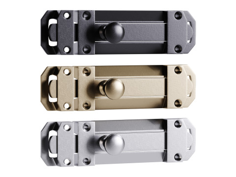 Brass Slide Bolt Door Latch 3D-Modell