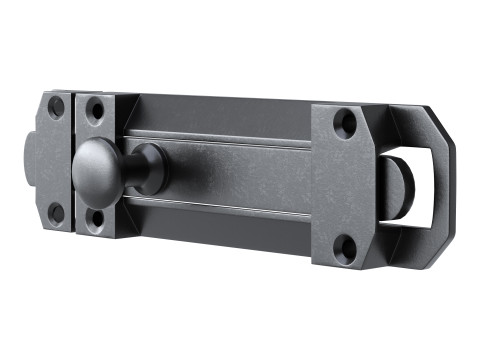 Brass Slide Bolt Door Latch Model 3D