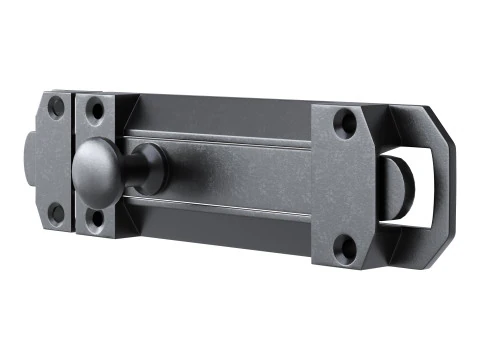 Brass Slide Bolt Door Latch 3D Model